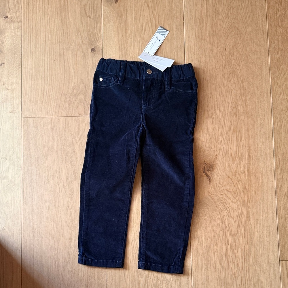 JACADI Kids Navy Blue Corduroy Pants (NEW) 3A